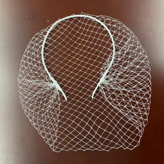 Hvidt pandebånd slør strass hårspænde til brude fuglebur ansigt netmaske hår tilbehør slør charmerende til bryllup fascinator: Stil -2 hvid