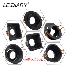 LEDIARY Zwart LED Downlighters GU5.3 GU10 Fitting 90-265V Verzonken Plafond Spot Lamp Frame Bulb Verwisselbare 75MM 90MM Cut Gat