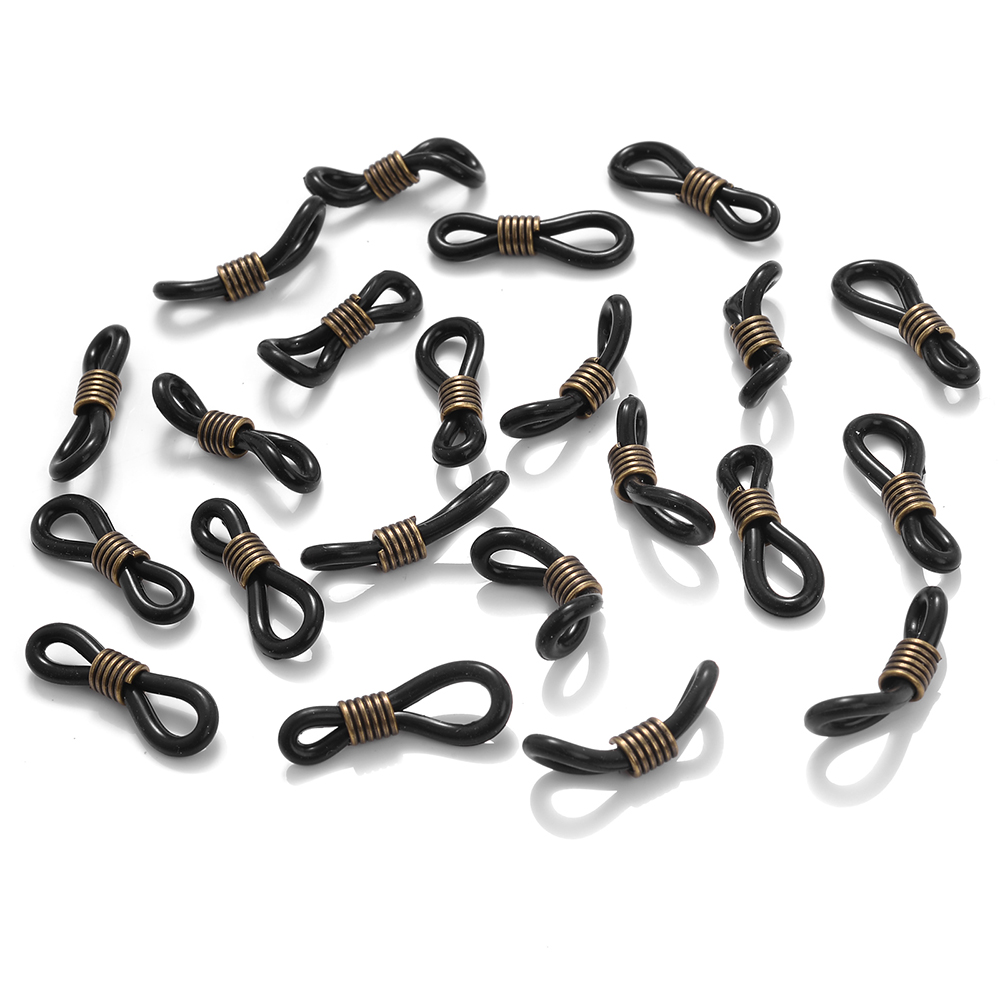 50 Uds. Conector de gancho para la oreja para gafas, cadena para gafas, extremos de retenedor, soporte para cable de cuerda, retenedor de correa, accesorios de bucle final: Naranja