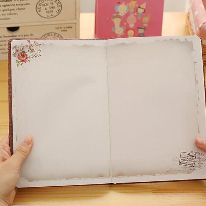 Retro pu blommigt läder fingeravtryck signatur gästbok fest träff logga in bok schema anteckningsbok skylt tillbehör aa