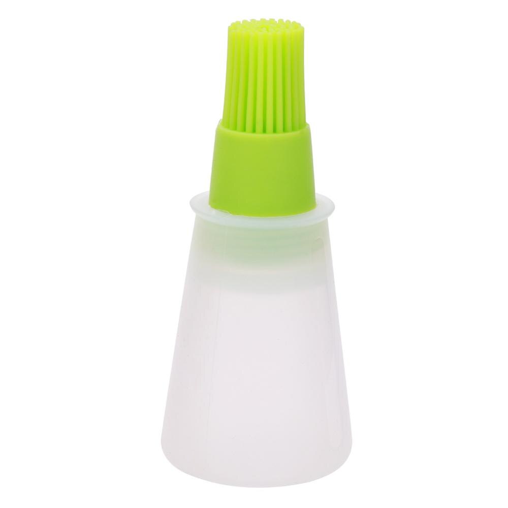 1 Pcs Portable Silicone Oil Bottle With Brush Grill Oil Brushes Liquid Oil Pastry Kitchen Baking BBQ Tool Kitchen Tools For BBQ: Green
