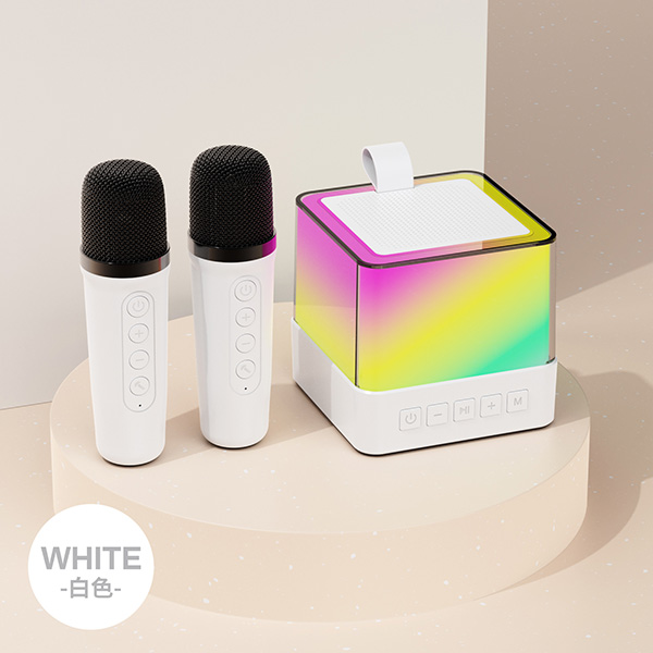 K18 bluetooth-høyttalere stereolyd hjemme ktv karaoke mikrofon sang bluetooth-høyttalermikrofon til låve: Gjennomsiktig