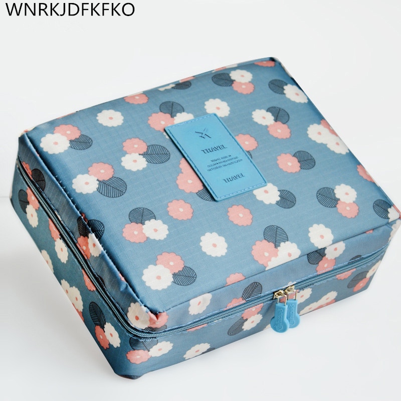 Bolsa con cierre para cosméticos de mujer, bolsa de maquillaje portátil, resistente al agua, organizador multifunción, neceser de viaje para neceser