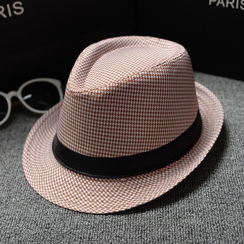 Summer England Cowboy Caps Women Retro Men's Fedoras Top Jazz Plaid Hat All Seasons Bowler Hats Chapeau Cowgirl Costume: pink