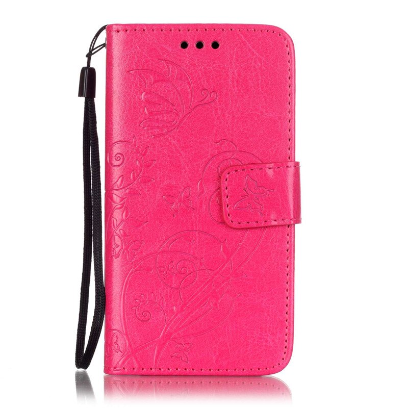 Telefonfodral till samsung  a 3 fodral butterfly stativ läder plånboksfodral skal samsung galaxy  a3 sm-a300f a300f a300: Rosröd