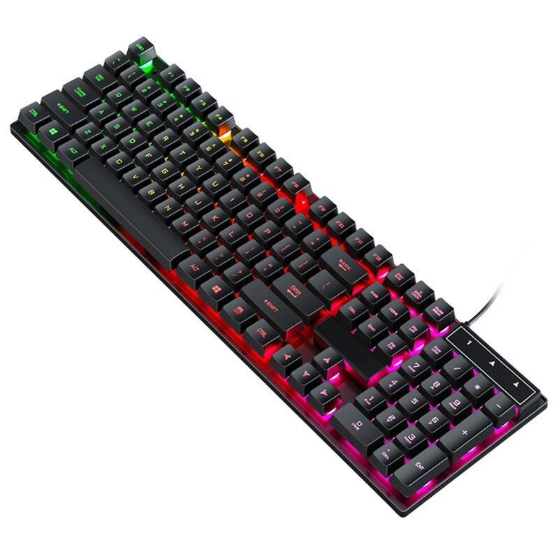 PC Gamer 104 Key Tea Green Black Red Switch Ergonomic Linear Alternate Action Shaft Backlit USB Wired Gaming Mechanical: Black