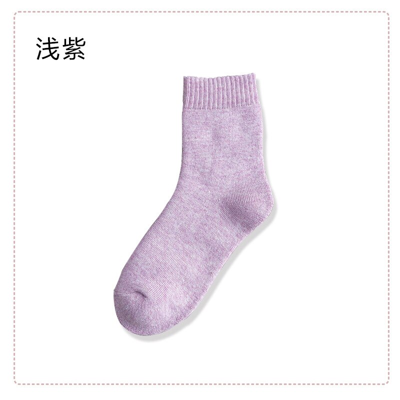 1pair Winter Thick Warm Wool terry towel Women Sock Vintage Christmas soild Socks Colorful Socks Loop socks Cotton socks: A-5