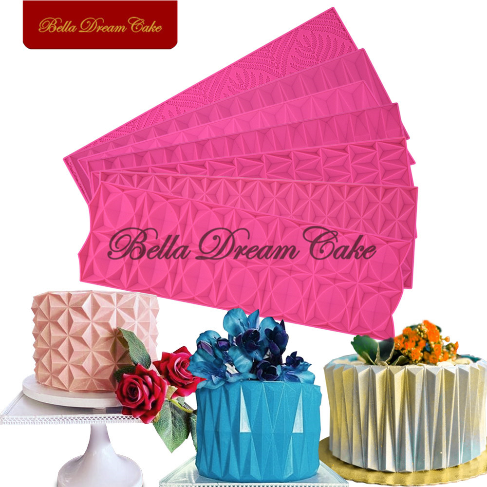 origami stampo in silicone stampi per torta fondente resina argilla padella stuoia di pizzo diamante design bordo strumenti di decorazione Sugarcraft Bakeware