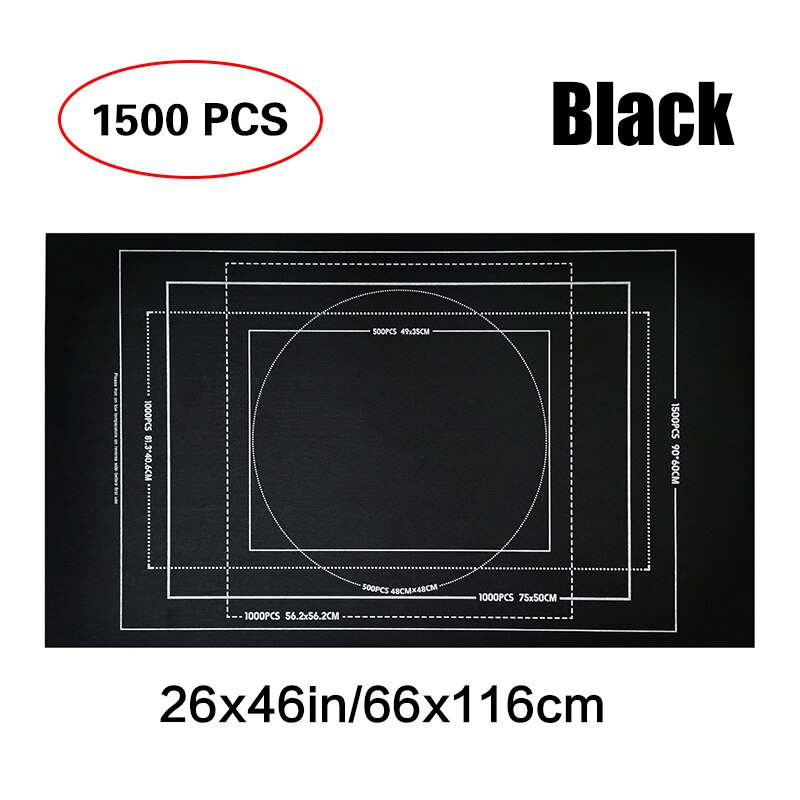 Portable Travel Puzzle Storage Mat Roll Up Mat Jigsaw Roll Felt Mat Play Mat for up 1500/2000/3000 Pieces: Black for 1500pcs