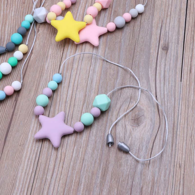 1PC Silicone collier de dentition avec des perles à mâcher pour bébé dents BPA gratuit maman soins infirmiers collier infantile jouet