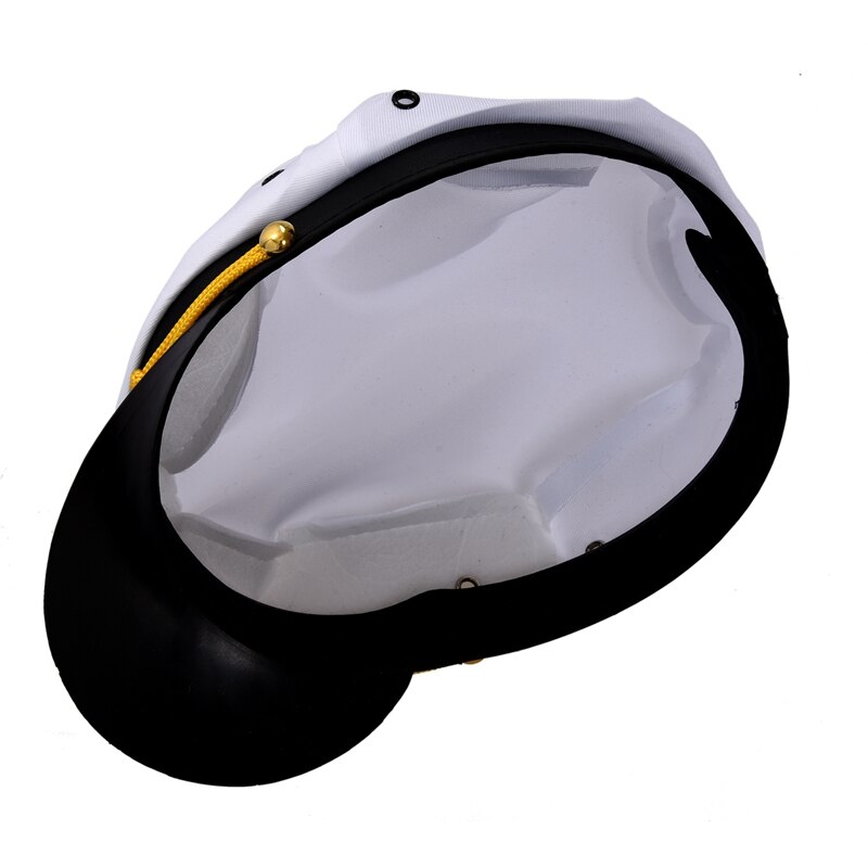 Weiß Marine Seemann Kappe Kapitän Marino Marin Uniform Baumwolle Farbe Weiß Schwarz