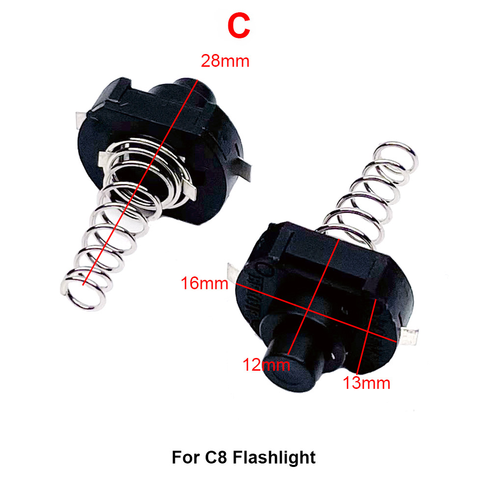 Interruptor de linterna de cola múltiple, clic lateral medio, conjunto de módulo de interruptor de botón, piezas de mejora de reparación DIY para lámpara de antorcha LED: Amarillo claro