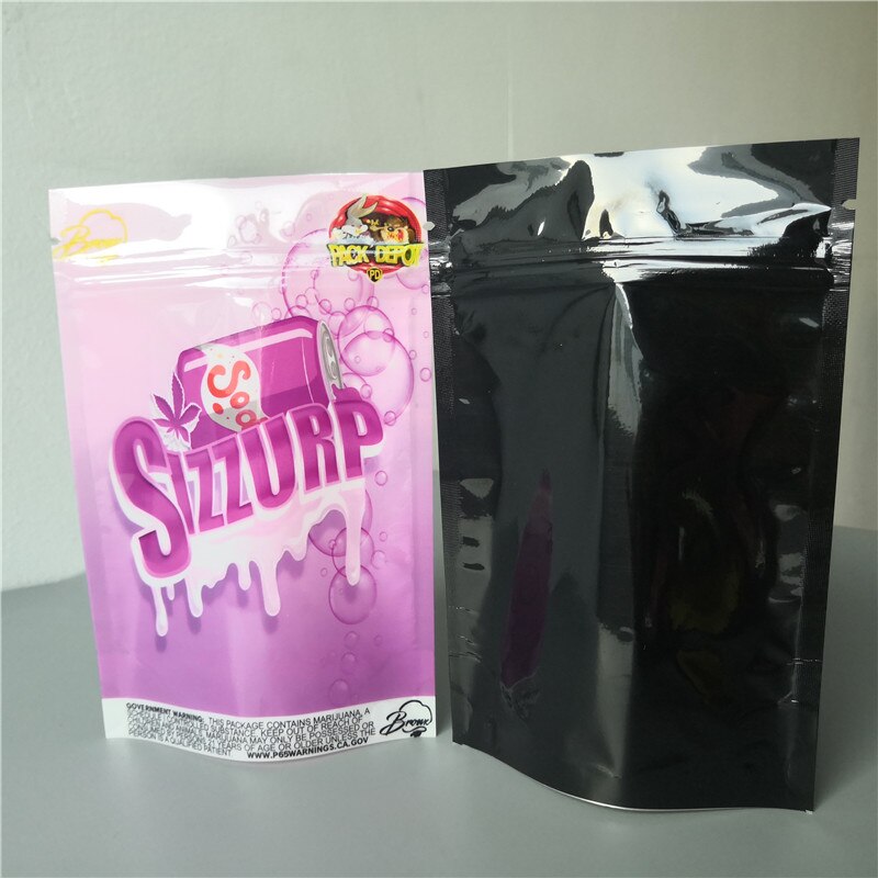 50 unids/lote olor prueba Mylar Ziplock bolsa de bolsas grueso 3,5g bolsas Runtz bolsas: Sizzurp