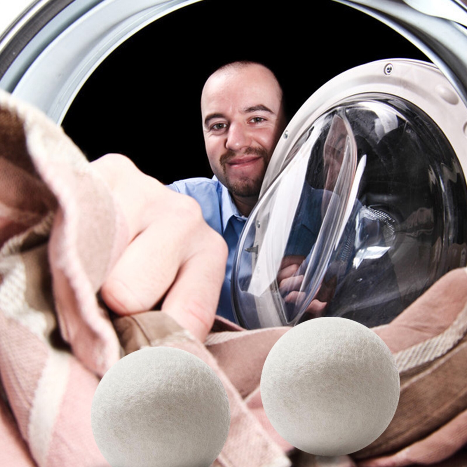 6 st / set ulltorkning tvättkulor torktumlare sparar torktid & kemikaliefilt tvättkulor ullfiltkula 7 x 7cm ^