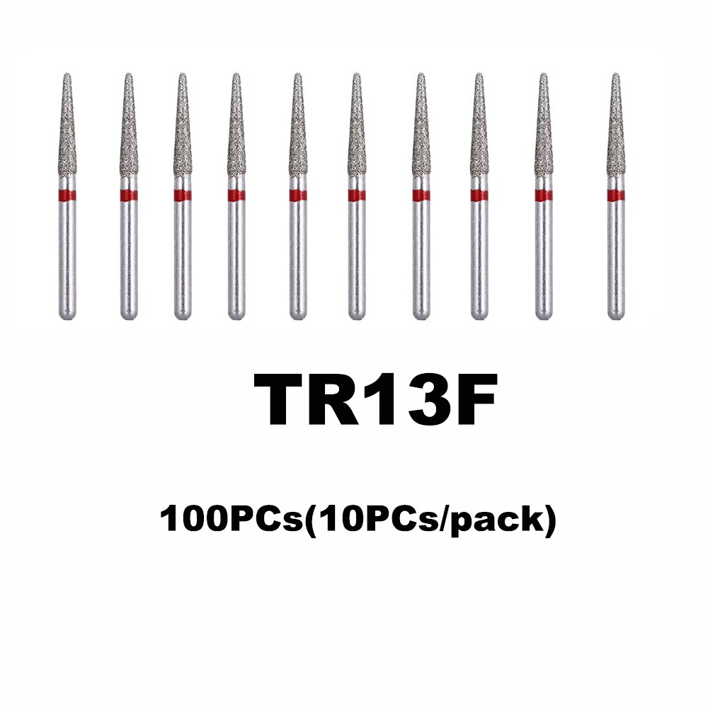 100PCs Dental Diamond Burs Drill Dentistry Burs Dia-burs for High Speed Handpiece Handle Diameter 1.6mm Dentist Tools BR31 FO32: 100PCs TR-13F