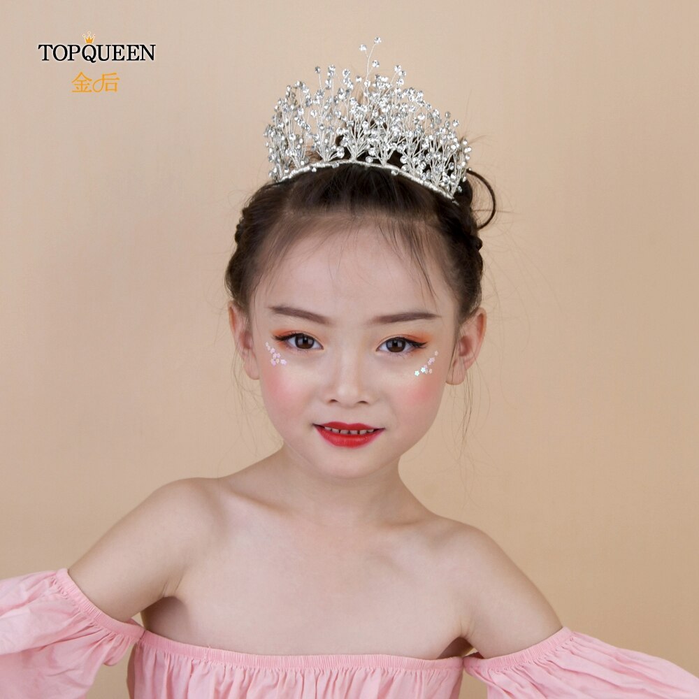 Topqueen  hp193- prinsessenkroon voor kinderen, kleine prinsessenkroon, meisjeskroon, feestkroon voor kinderen, haaraccessoires voor kinderen, kroon