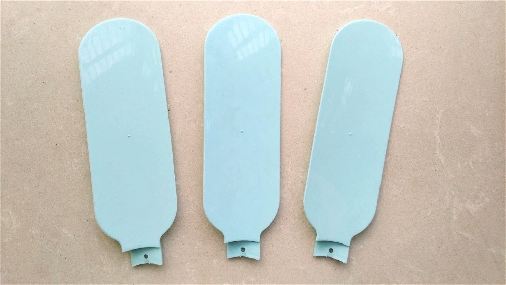 Blauw fan bladeren fan blade ABS materiaal 3 stuks 170x60mm