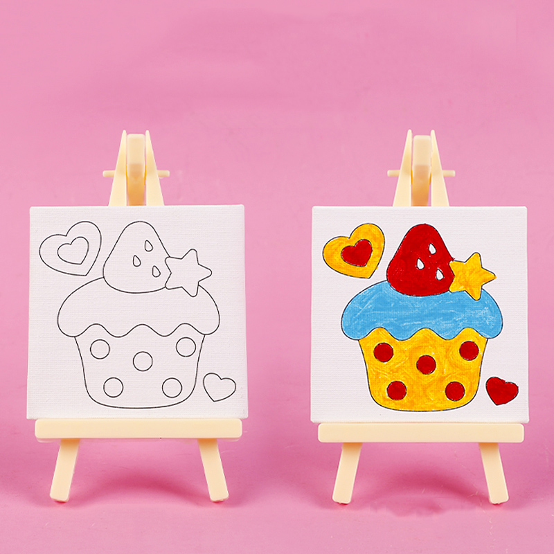 Wooden Kid Easel Including Paint,Brush,Tabletop Display Easels, Art Craft Painting Easel Stand For Kids Artist