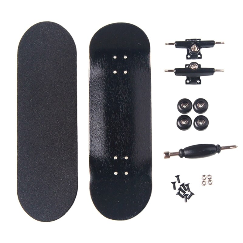 Fingerboard aus holz, einfaches fingerboard mit kugellagern, schaumstoffrollen, set, finger-skateboards, spielzeug: Default Title
