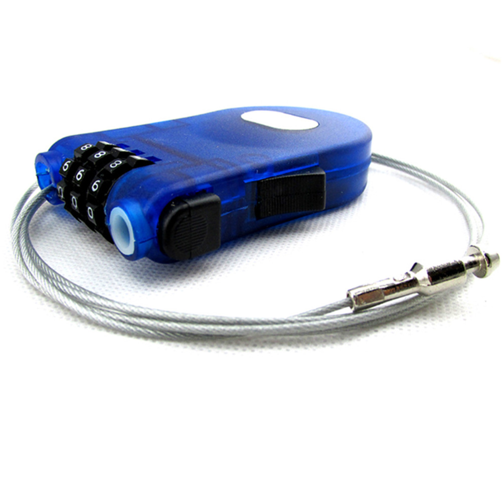 Password Code 3 Digit Rope Ski Anti Theft Padlock Pram Long Roller Cable Lock Mini Bicycle Parts Extendable Wire Security: Blue