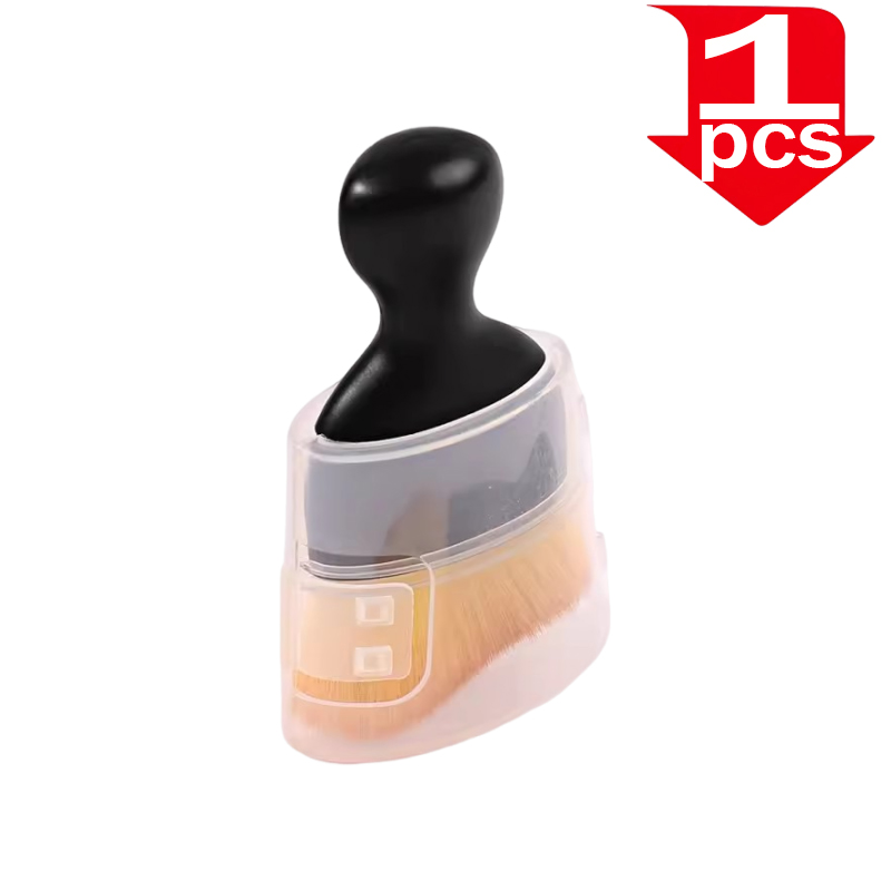 Cepillo de detalle curvo para coche con cubierta antipolvo, cepillo suave de limpieza, herramienta para quitar grietas de ventilación de aire acondicionado, herramienta de limpieza Interior de coche: Azul