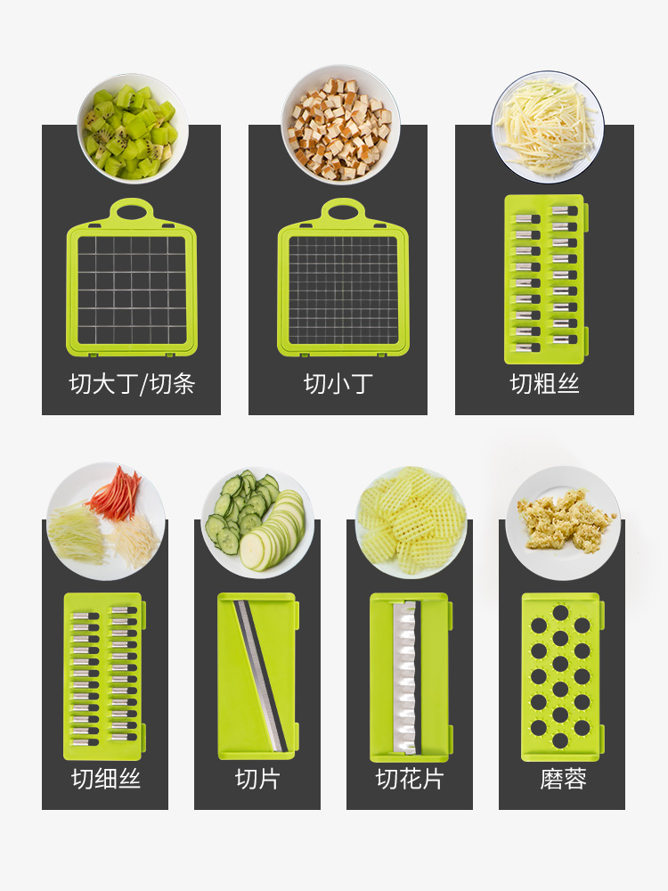 Multifunctional Vegetable Slicer Fruit Grater Cutter Peeler Potato Carrot Shredders Chopper Drain Basket For Kitchen Accessories