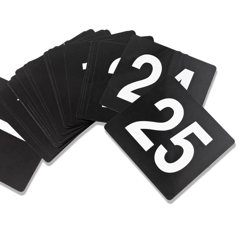 1 to 100 dobbeltsidede plastbordnumre sort firkantede sædekort bryllupsfest event restaurant bar accessories cafe redskab