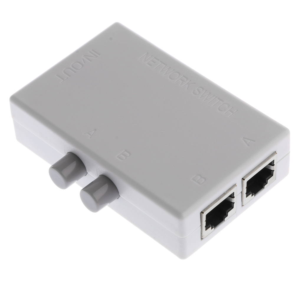 Caja divisora de interruptor para compartir Red Manual AB Mini de 2 puertos 2 en 1 Ethernet RJ45 conmutación repetida de hasta 10 millones de veces