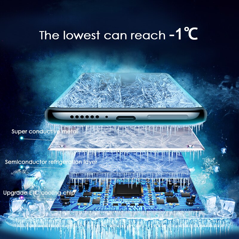 Semiconductor Freezer icing Phone Fan Radiator For iphone Samsung Xiaomi Turbo Hurricane Game Cooler Cell Phone Cool Heat Sink