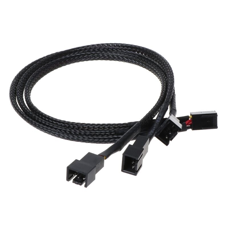 12V 30CM 3Pin Fan PWM 1 to 3 Way Power Supply Extension Cable Y Splitter Port Multiplier PC Computer Cooling 22AWG Wire