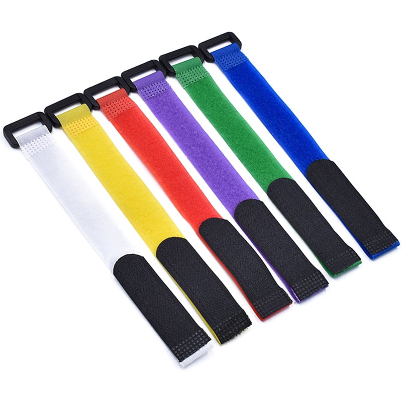 10 Stks/partij 2Cm * 20Cm Nylon Reverse Gesp Klittenbandsluitingen Magic Haak Klittenband Kabelbinders Velcroing Band Sticky lijn Afwerking