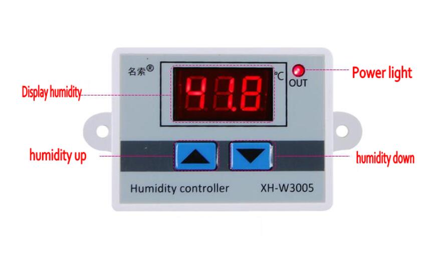 Contrôleur d'humidité numérique ca 220V interrupteur de contrôle d'humidité hygrostat hygromètre SHT20 capteur d'humidité W3005