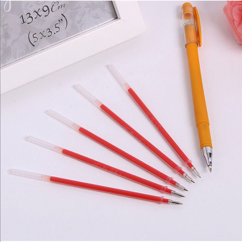 50pcs/Set Gel Pen Permanent Red Blue Black Ink Refill Black Pen Shells Ballpoint Fine-Nib School Office Writing Stationery