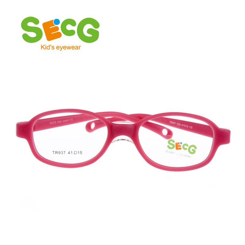 SECG-montura Flexible para niños, almohadillas suaves y cómodas para la nariz, Gafas ópticas para niños, montura para miopía, Gafas de silicona graduadas: C33