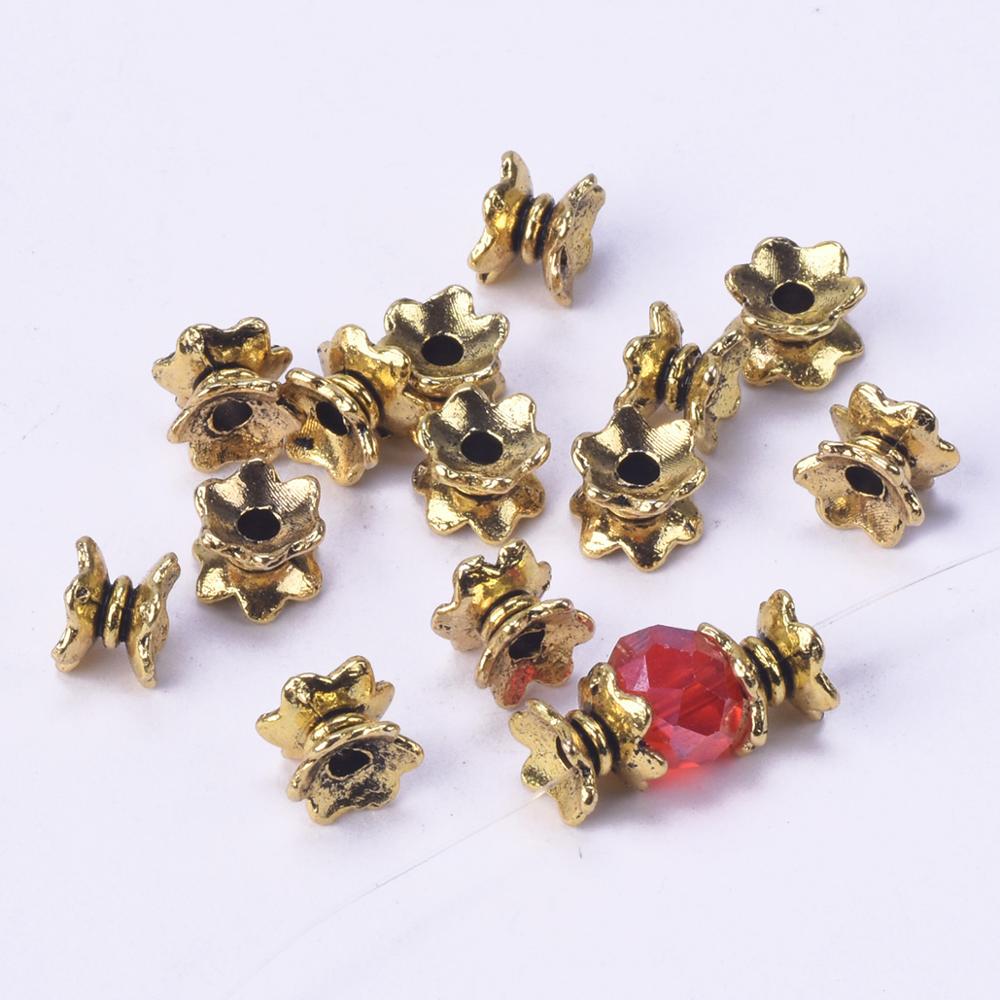 50 stücke Antike Gold 7x4mm Metall verlieren Abstandshalter Perlen viel für Schmuck, sterben DIY Handwerk