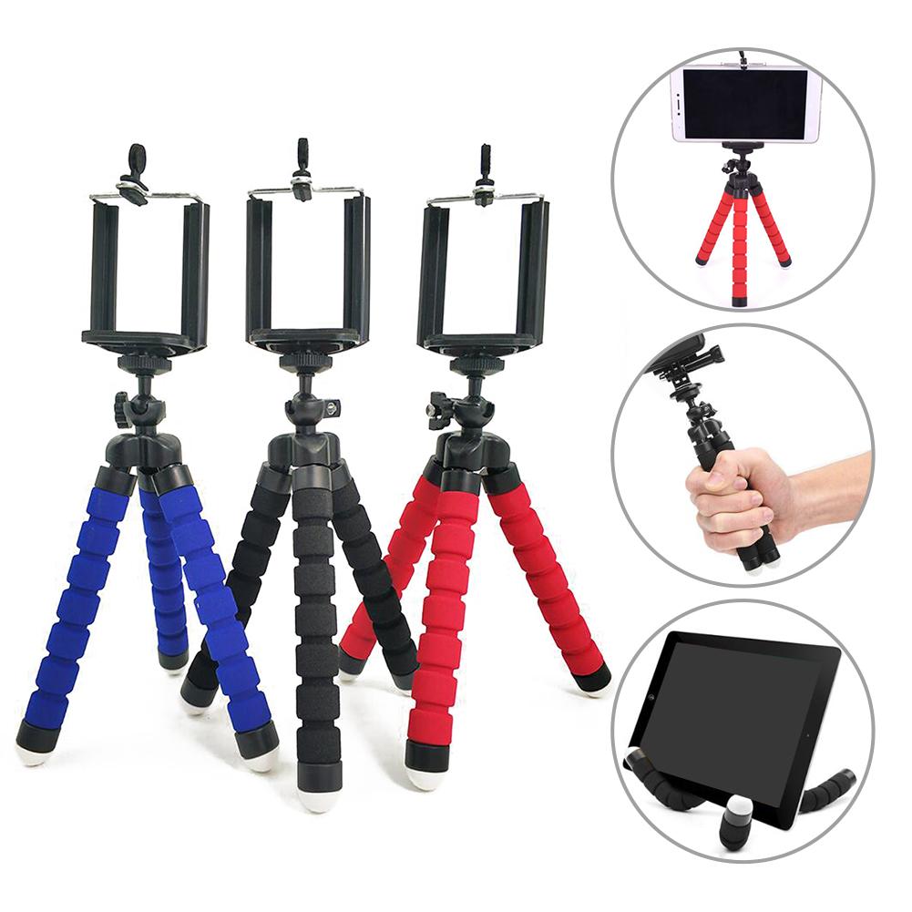 Mini Statief Multifunctionele Flexibele Statief Draagbare Spons Statief Met Telefoon Clip Voor Selfie Mobiele Telefoons Lichtgewicht Camera