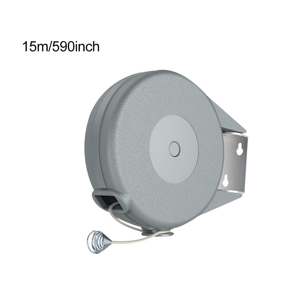 Single Rope Laundry Dryer Heavy Duty Wall Mounted Retractable Clothesline Outdoor Indoor Adjustable Length Wear Resistant: 15m