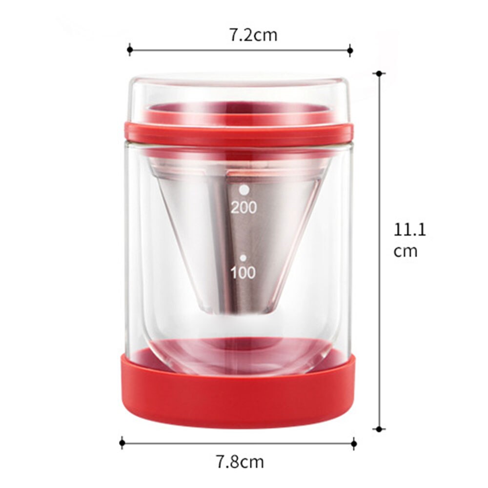 200ML Hand Drip Coffee Maker Stainless Steel Long Narrow Spout Coffee Pot Kit Funnel Coffee Filter Box Set