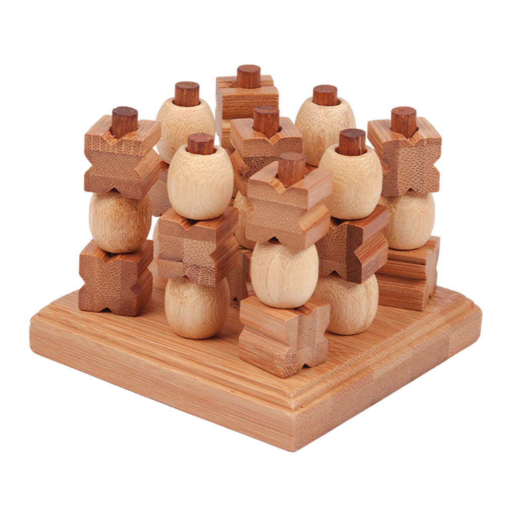 Viaggio tradizionale 3d legno Tic-Tac-Toe spingimi XO divertente gioco da tavolo XO scacchi gioco di Puzzle per bambini e adulti