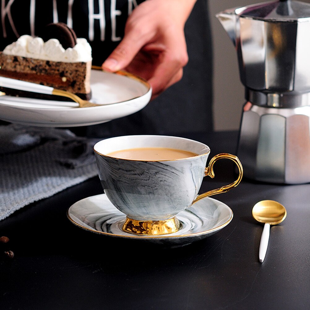 1 Set Pretty 250ml Ceramics Coffee Cup with Saucer Unique Juice Mug Ceramics Milk Mug Cup Ceramics Cup for Inside Indoor Home