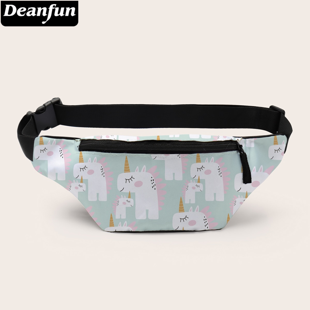 Deanfun-riñonera con estampado 3D de unicornio, Blanca, para mujer, D18014