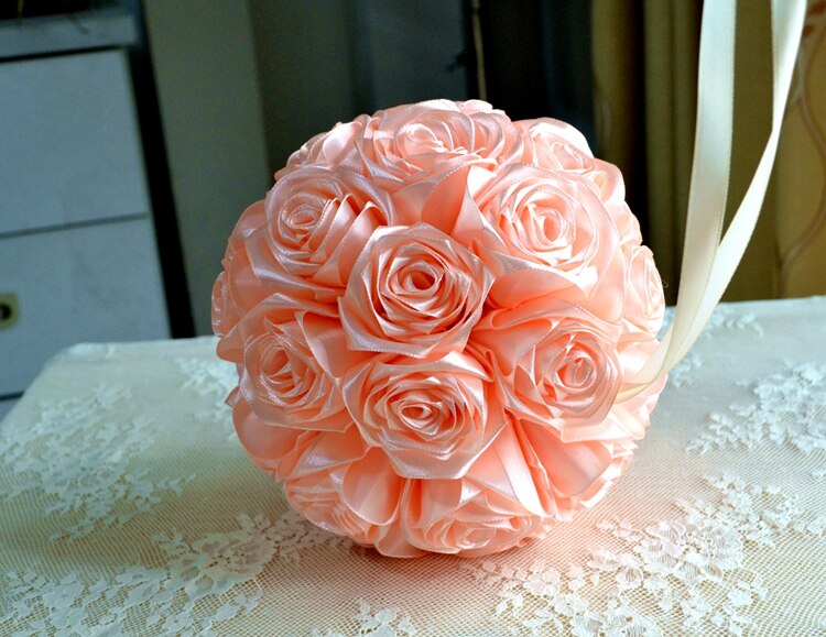 Flower girl kissing ball rose flowers Champage Wedding flower ball rose pomander wedding decoration cinturon flores boda