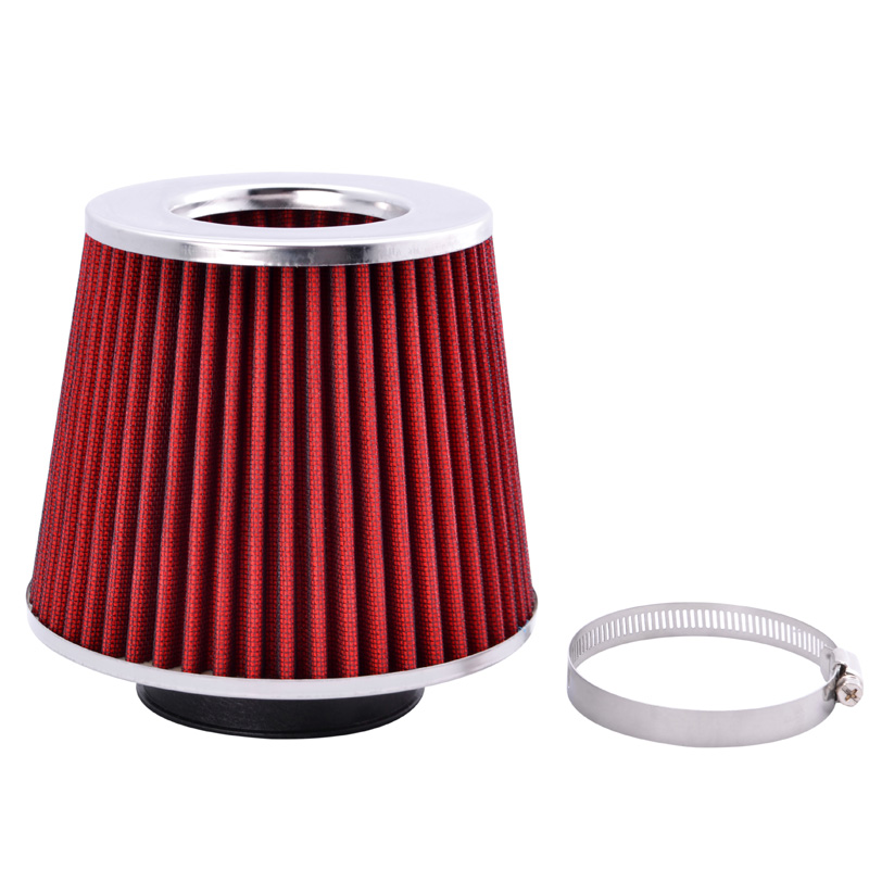 ESPEEDER Universal Car Air Filter 3inch Cold Air Intake Supercharger for 76mm Oil Hose Kit: Red