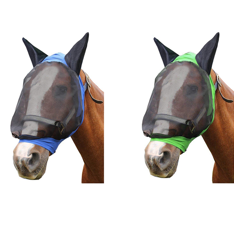 Comfort Soft Mesh Lycra Paard Fly Masker Met Oren-Onze Zachte 4 Way Stretch Is Op Gevoelige oren & Ogen