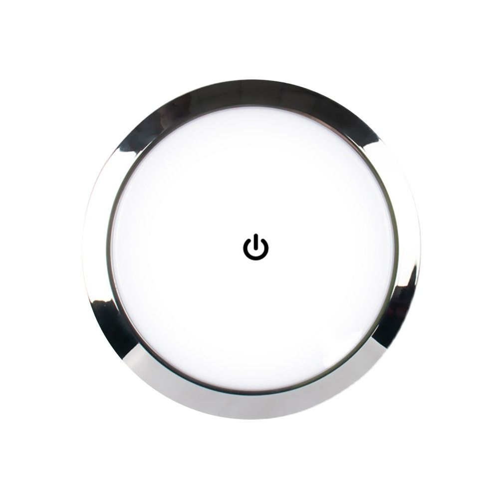 LED Touch Lamp Ultra-thin Round Dome Light 12V/24V Ceiling Lamp Reading Light RV Caravan Boat Camping Car Light Accessory: RED