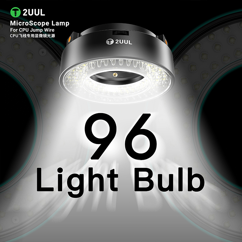 2UUL MS96 Microscope Ring Light 3W Power Adjustable Brightness Anti Glare Eliminates Reflection Illuminator for CPU Jump Wire