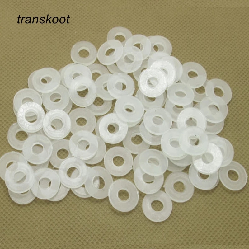 10Pcs 50Pcs 8 Maten Wit Plastic Nylon Platte Ring M2 M2.5 M3 M4 M5 M6 M8 M16 Vliegtuig spacer Isolatie Pakking Ring Voor Schroeven