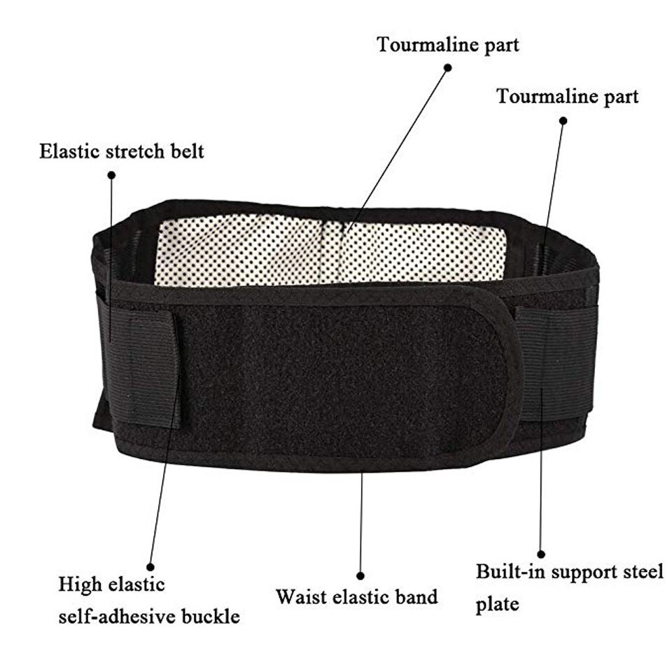 Gobygo verstelbare taille toermalijn zelfverwarmende magnetische therapie rug taille ondersteuningsgordel lendensteun massageband gezondheidszorg