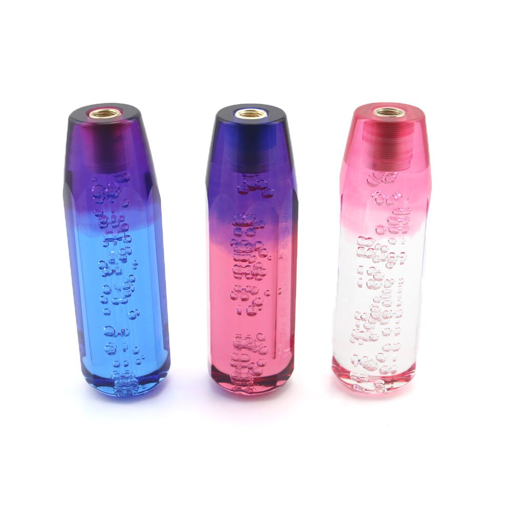 Car Manual Shift Knob Gear Shifter Head Shift Knob Stick Crystal Transparent Bubble Purple Blue Throw Gear Shifter 15CM 20CM