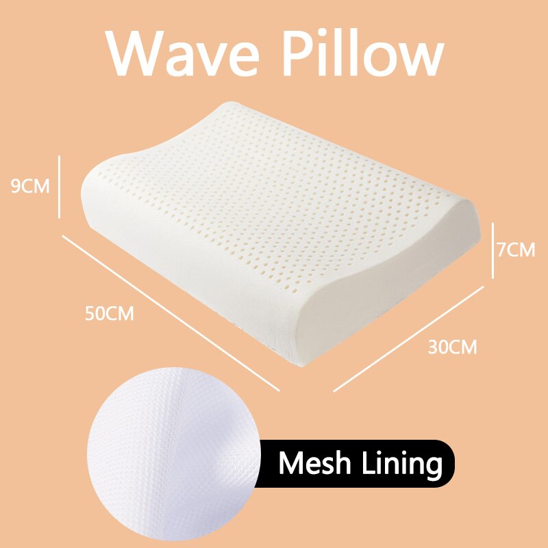 SB Latex thaïlande pur naturel Latex oreiller orthopédique cou Cervical protection colonne vertébrale Massage correctif corps oreillers oreiller à la maison: Small Wave